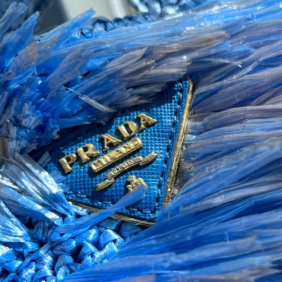 Prada: Raffia Straw Blue Bag *RARE* - Picture 15 of 17